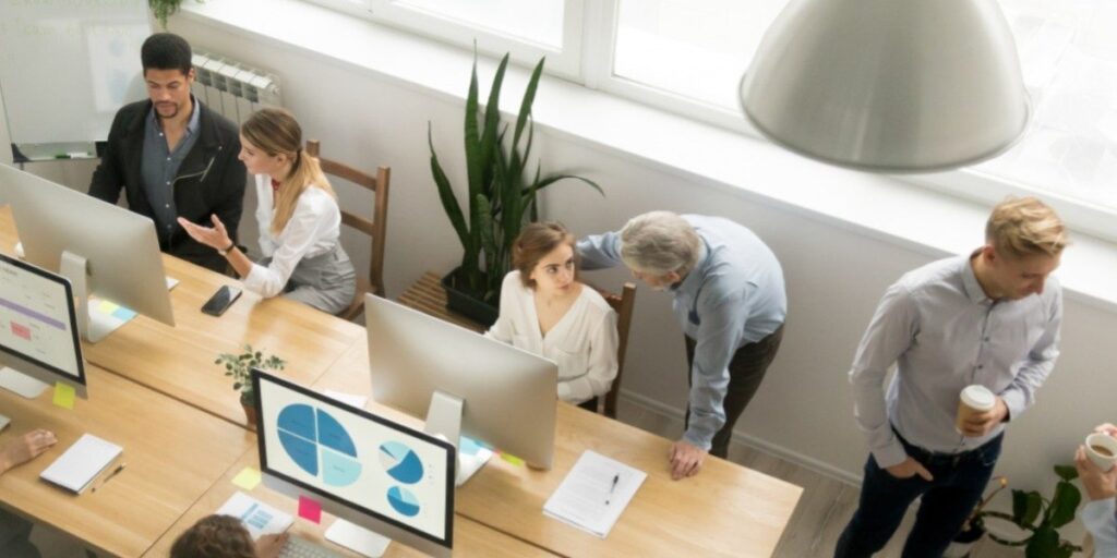 people working at computers